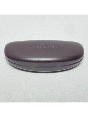Michael Kors Dark Brown Hard Shell Eyeglass Case With Velvet Interior